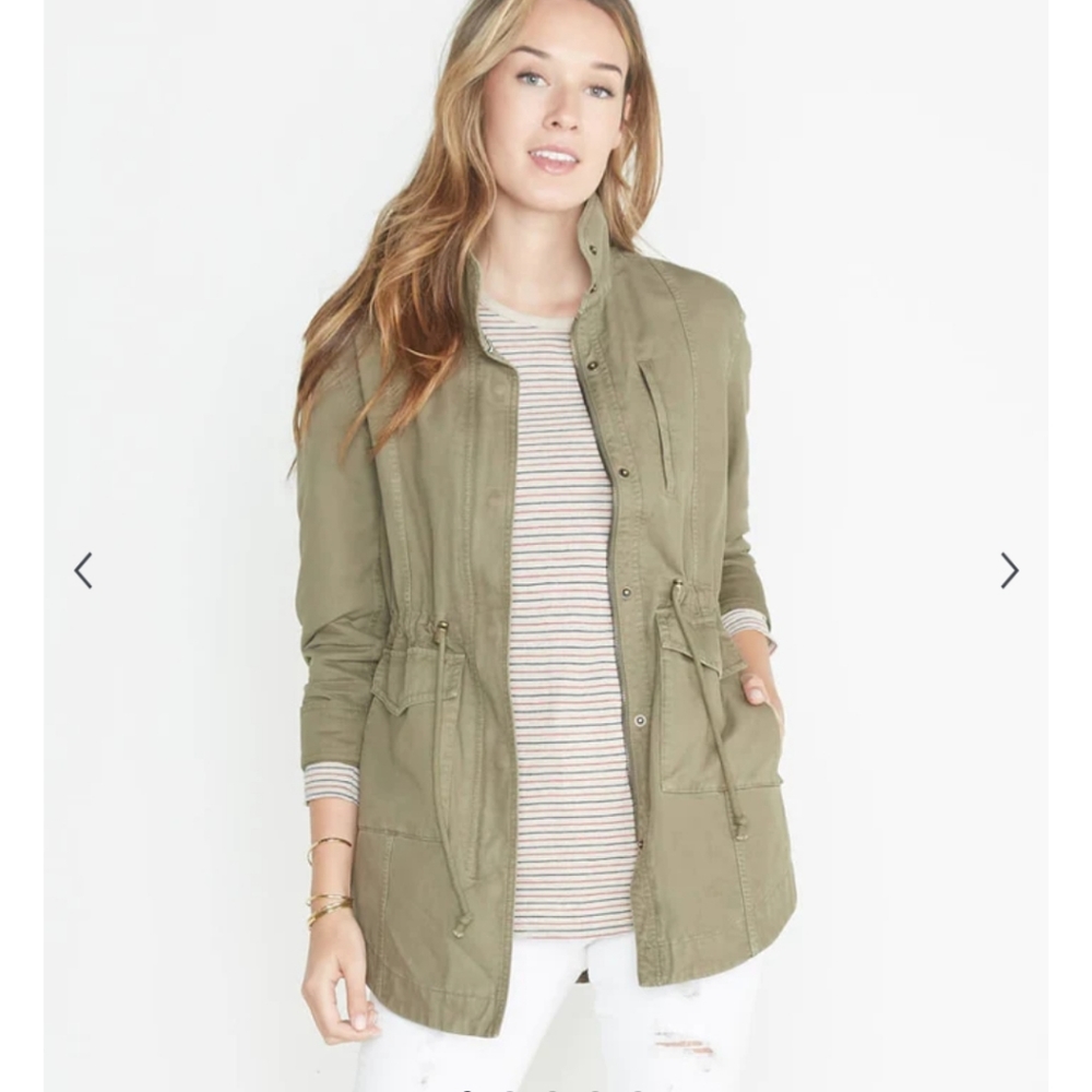 Marine Layer Elle Utility Jacket in Olive XS